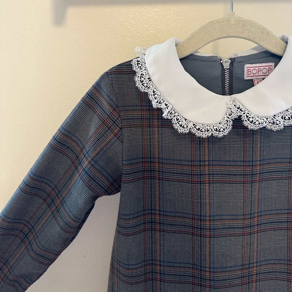 BOPOP Plaid Pleated Dress